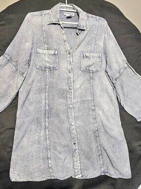 NorthStyle Rayon Button Down Shirt Blue XL Like New